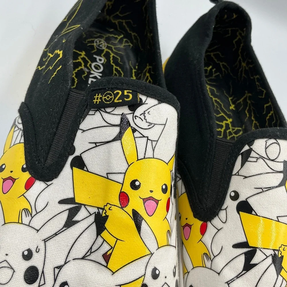 Pokemon Pikachu 25‎ Slip On Shoes Men's Size 12 Nintendo Yellow Black